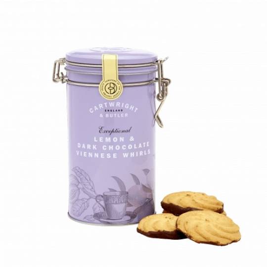 C&B Tin w Lemon & Dark choco viennese whirls - 200g