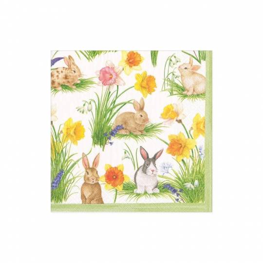 Serviet, lille - Bunnies and Daffodils