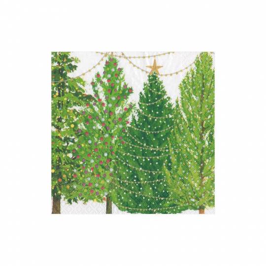 Serviet lille - Chirstmas Trees with Lights