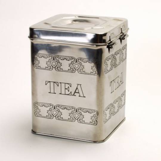 Tinbeholder sølvfarvet, 1 kg ´'Tea'